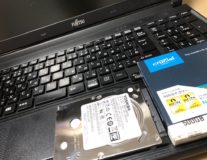 古河市パソコン修理-富士通ノートA577のSSD換装作業